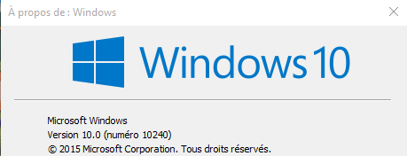 Version de Windows 10