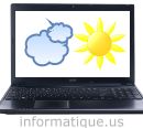 PC portable avec soleil et nuage