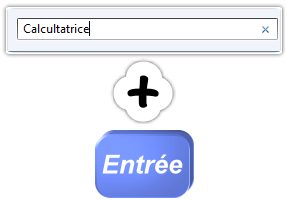 Rechercher la calcultatrice et bouton entree du clavier