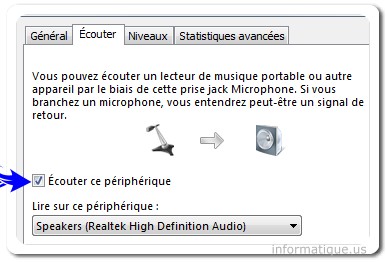 ecouter ce peripherique micro