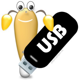 C'est une image d'une clé USB avec un personnage