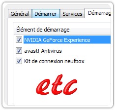 Les programmes du démarrage Windows