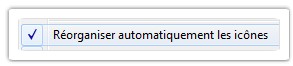 Réorganiser automatiquement les icônes