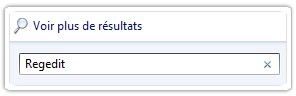 Rechercher regedit dans Windows