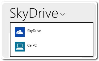 Sélectionner Skydrive ou ce PC