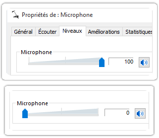 Augmenter ou diminuer le volume du microphone