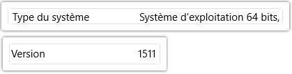 info systeme exploitation et la version