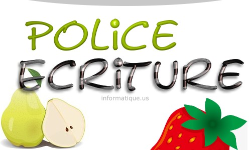 Poire fraise et police caractere
