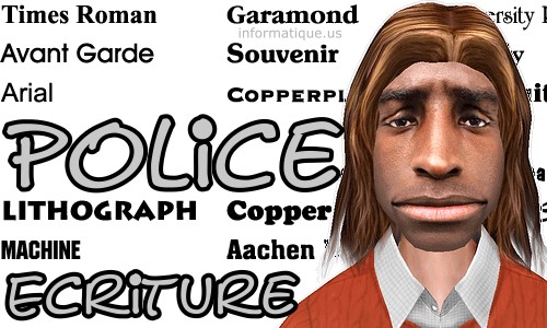 Personnage 3D et police ecriture
