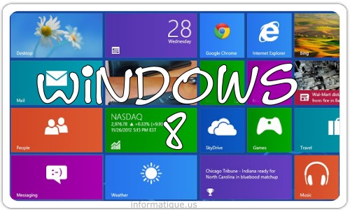 Page d'accueil de Windows 8